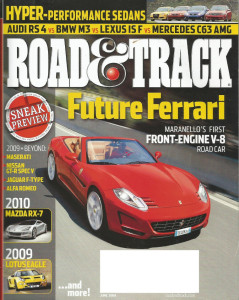 ROAD & TRACK 2008 JUNE - PONTIAC G8 GT, K2 ALLARD, R8 TDI LEMANS, XF SUPER